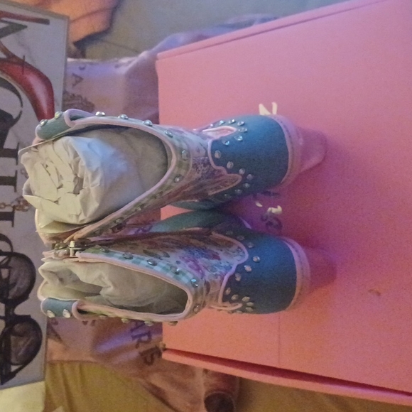 Sugar Thrill Denim & Patchwork Cowboy Boot - Picture 2 of 3